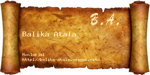 Balika Atala névjegykártya